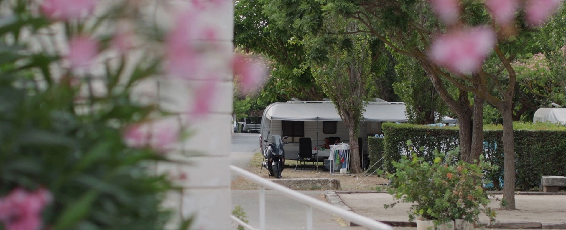 Campsite pitch at Sauvian for caravans. La Gabinelle campsite in the Hérault region