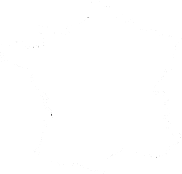 Kaart van Frankrijk, met de ligging van camping 